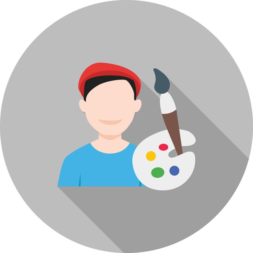 Painter Male Flat Long Shadow Icon vector