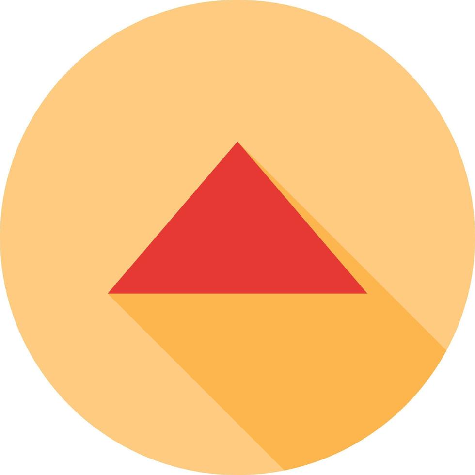 flecha triangular hacia arriba icono de sombra larga plana vector