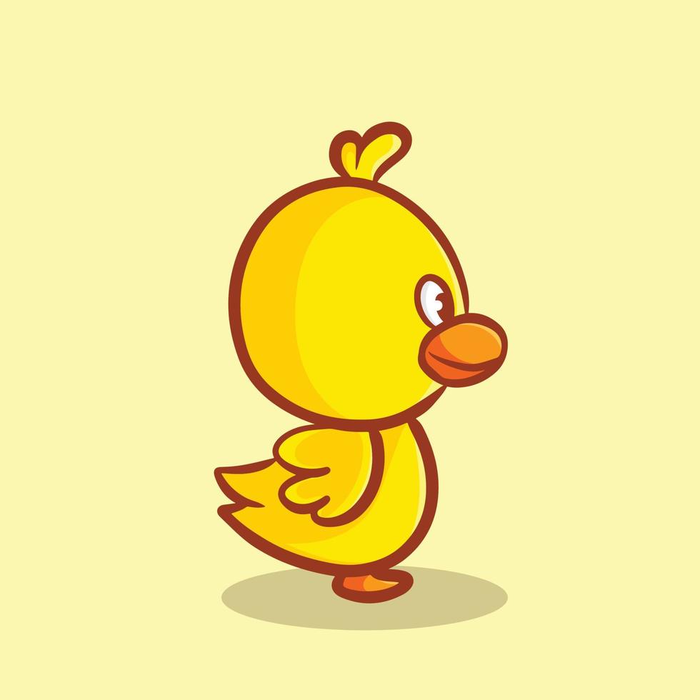 Cute Duck Cartoon Mascot Logo Flat Design Premium Vector