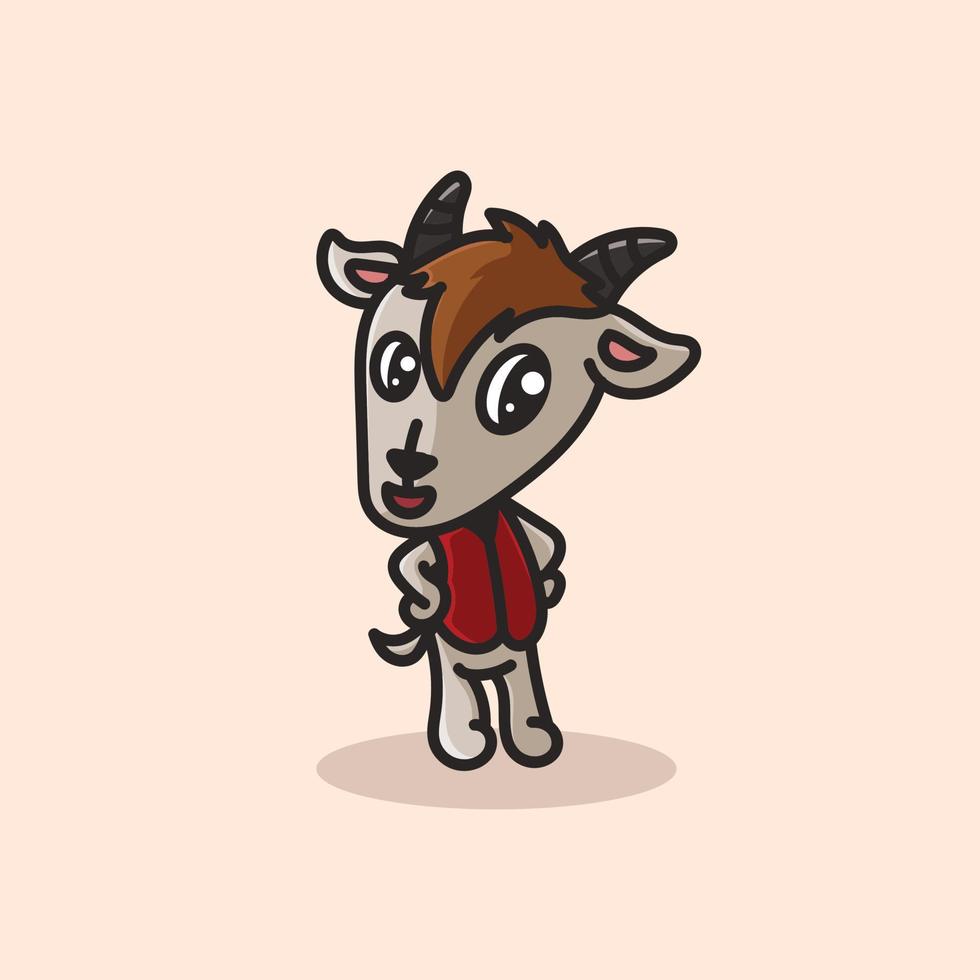 Cute Sheep Cartoon Mascot Logo Flat Design Premium Vector