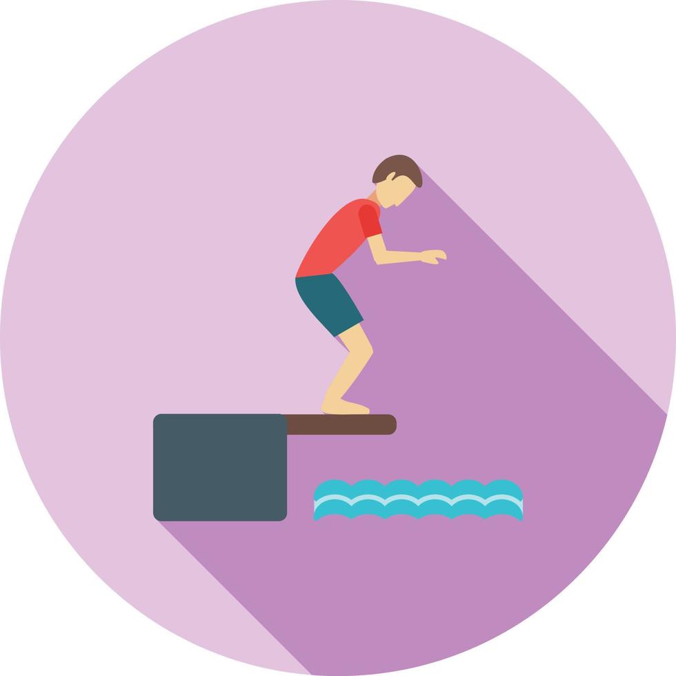 Diving I Flat Long Shadow Icon vector