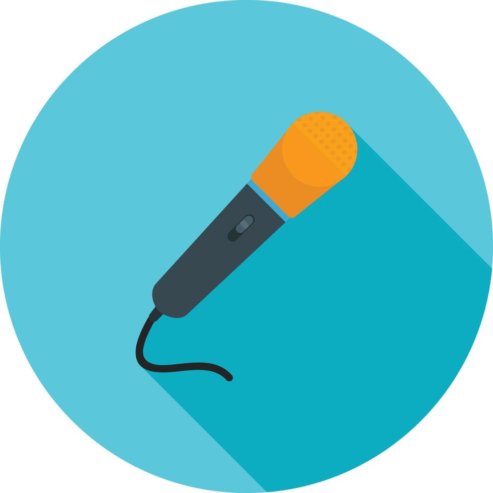 Microphone Flat Long Shadow Icon vector