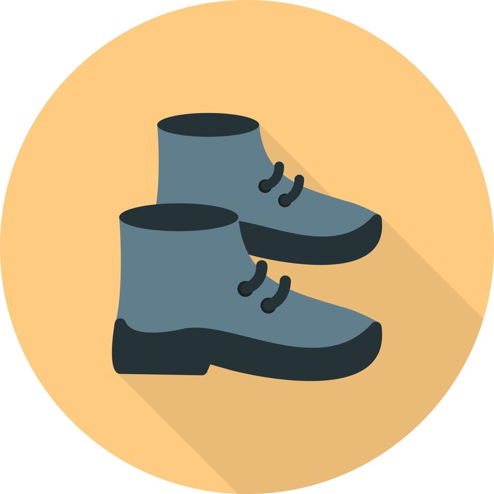 Icono de larga sombra plana de zapatos vector