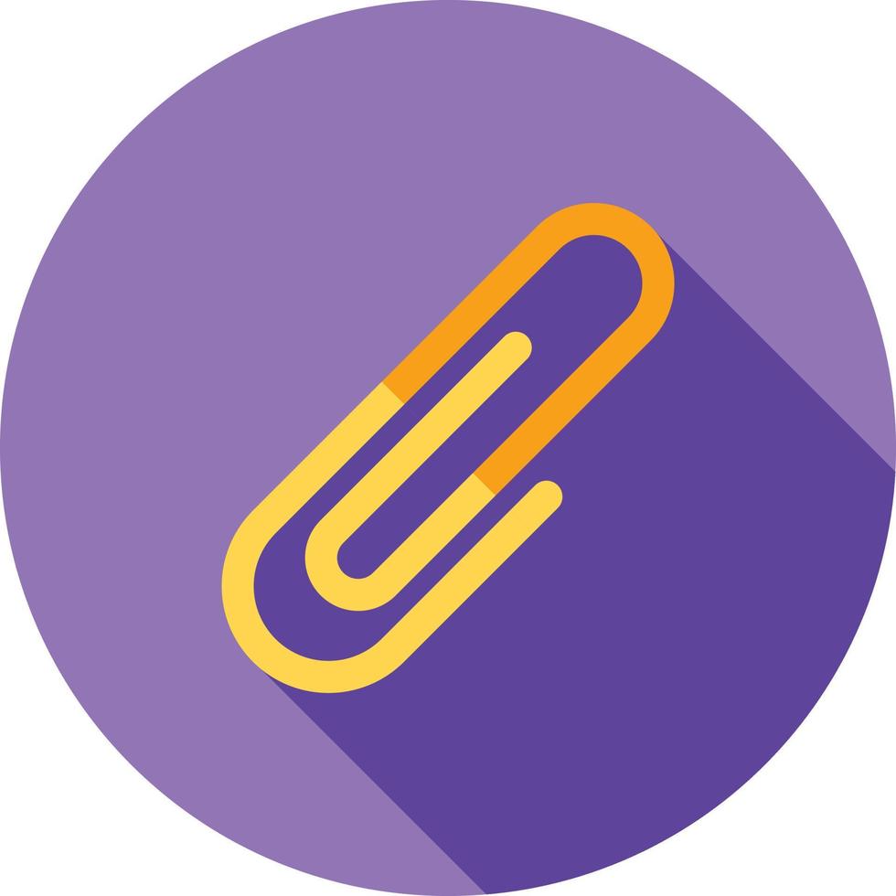 Paper Clip Flat Long Shadow Icon vector