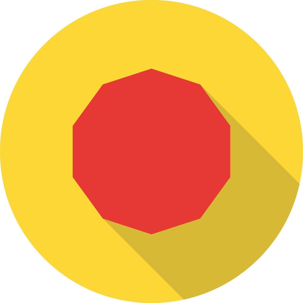 Decagon Flat Long Shadow Icon vector