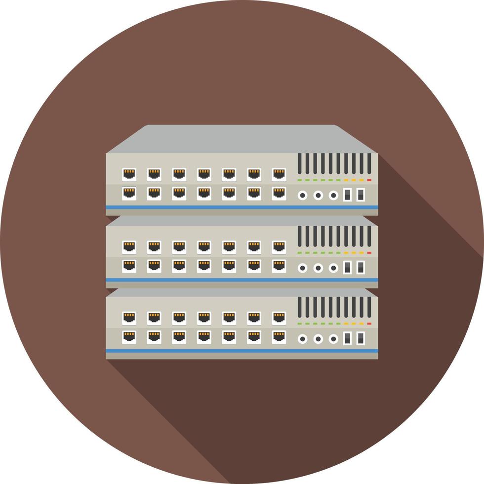 Network Switch Flat Long Shadow Icon vector