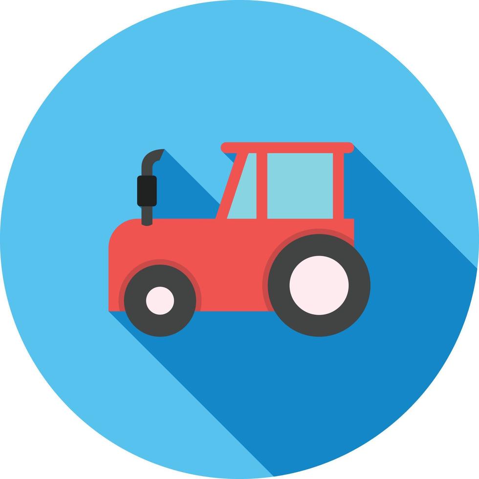 Tractor Flat Long Shadow Icon vector