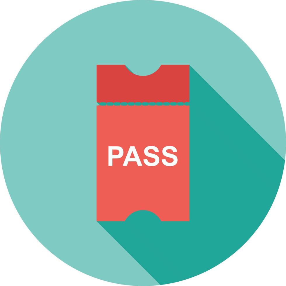 Passes Flat Long Shadow Icon vector