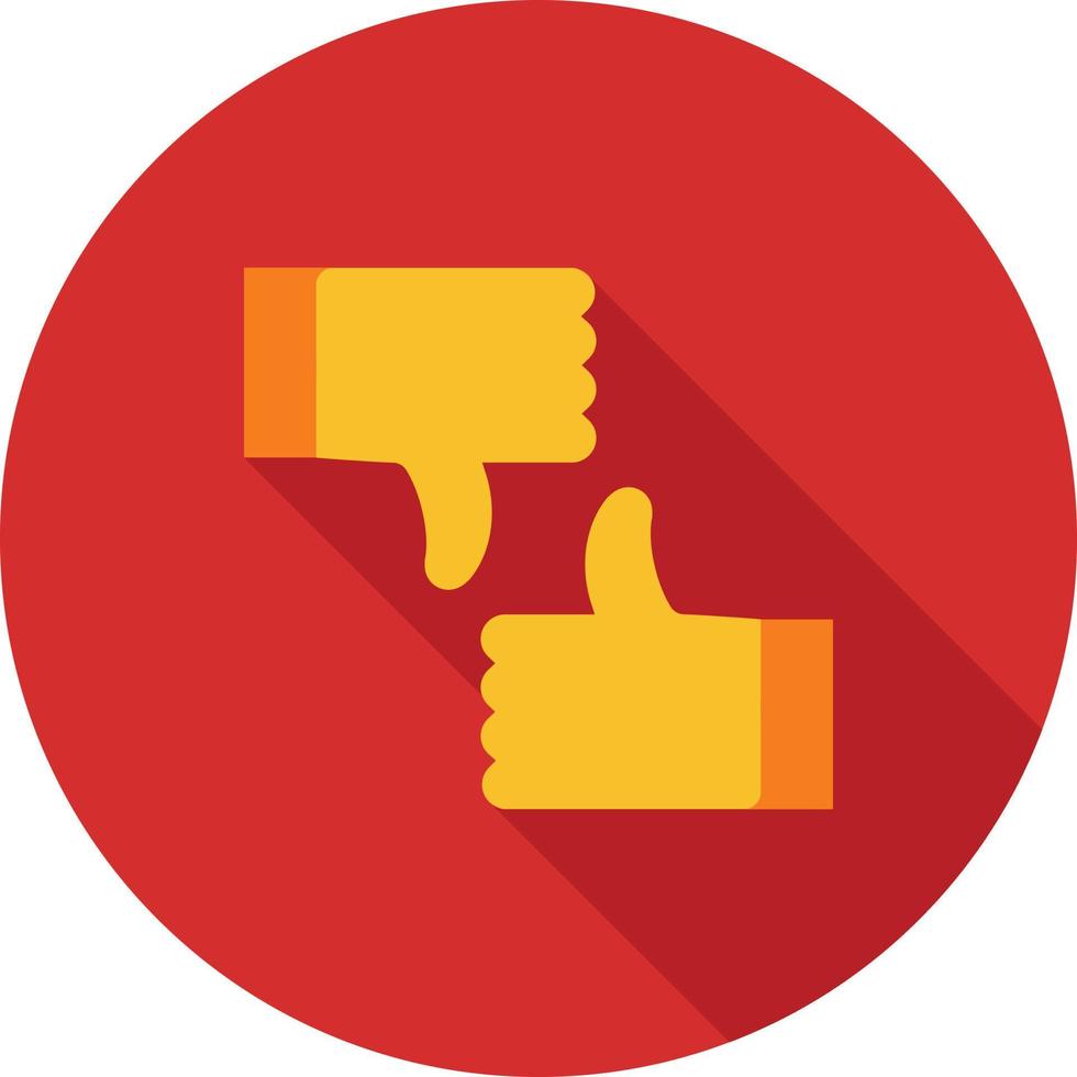 Thumbs Up Down Flat Long Shadow Icon vector