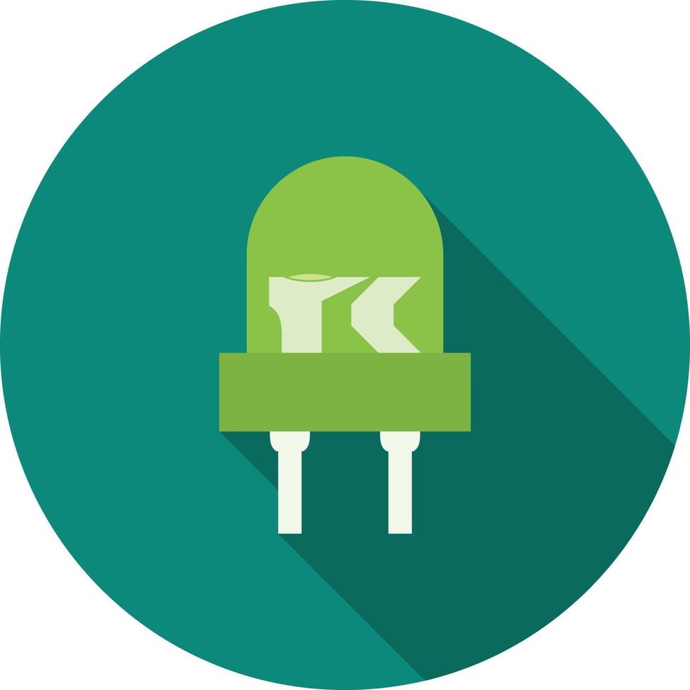Light Emitting Diode Flat Long Shadow Icon vector