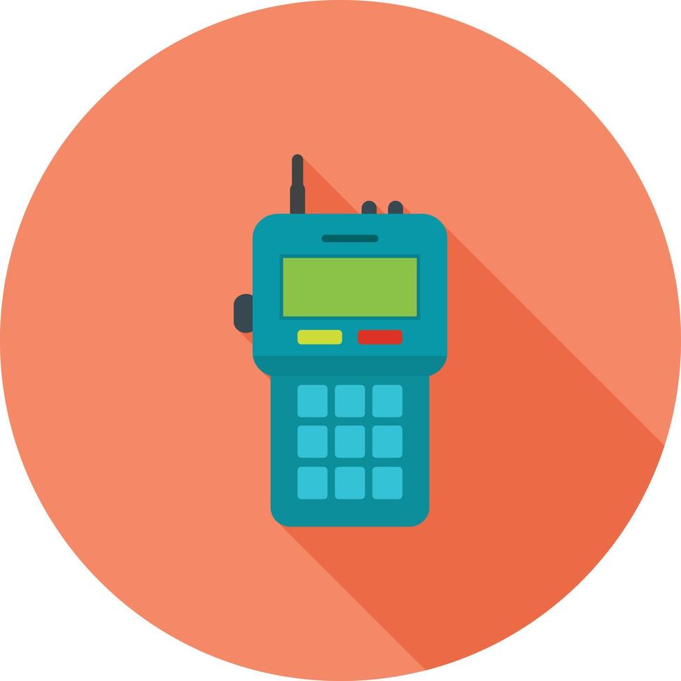 walkie talkie plana larga sombra icono vector