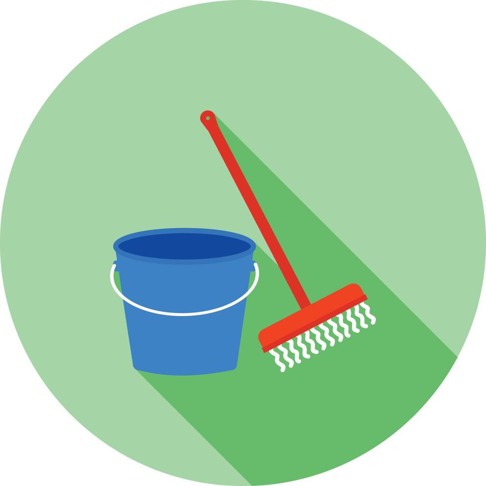 Mopping Flat Long Shadow Icon vector