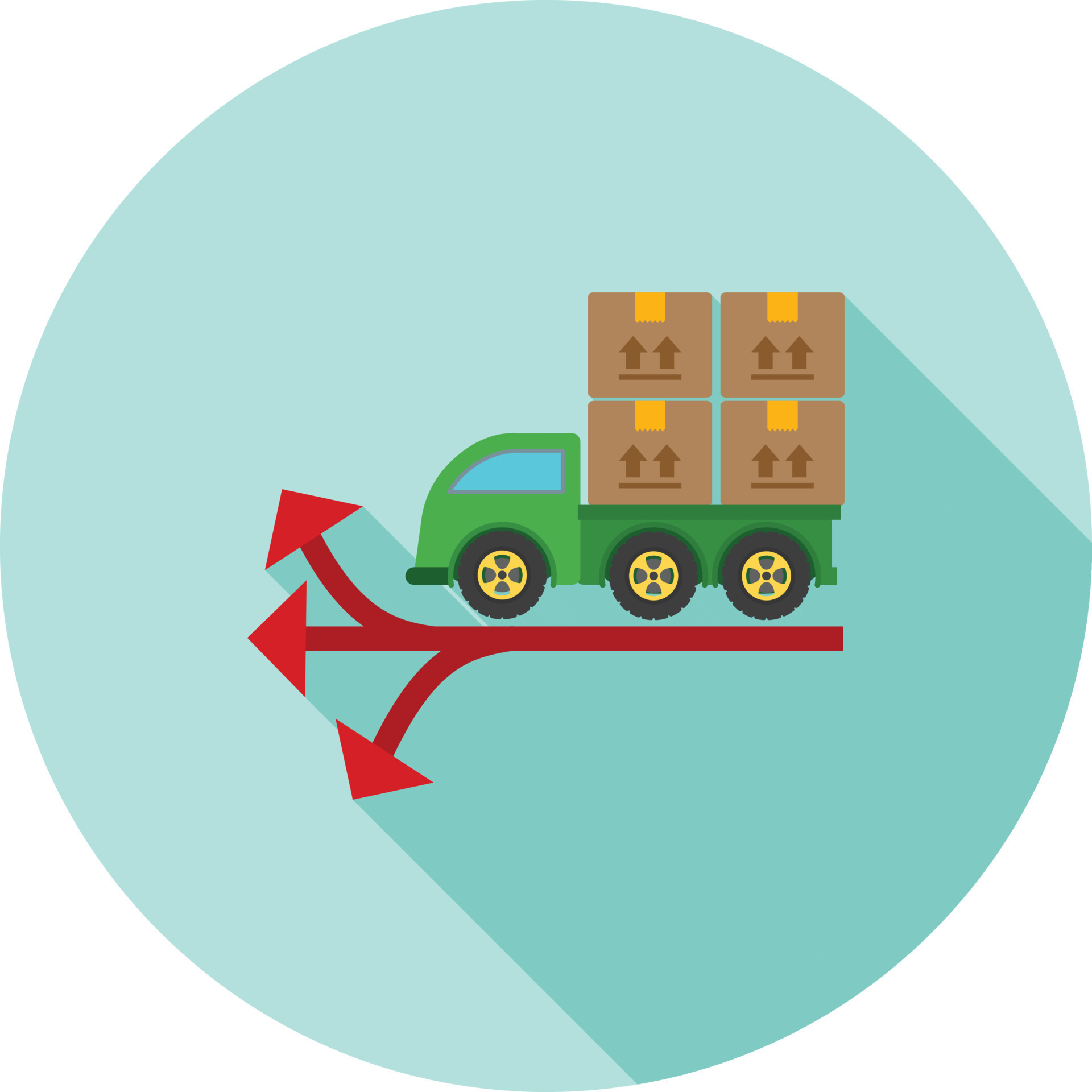 Multiple Delivery Points Flat Long Shadow Icon 11267315 Vector Art at ...