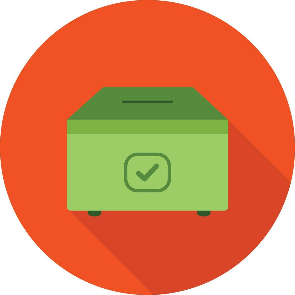 Ballot Box Flat Long Shadow Icon vector