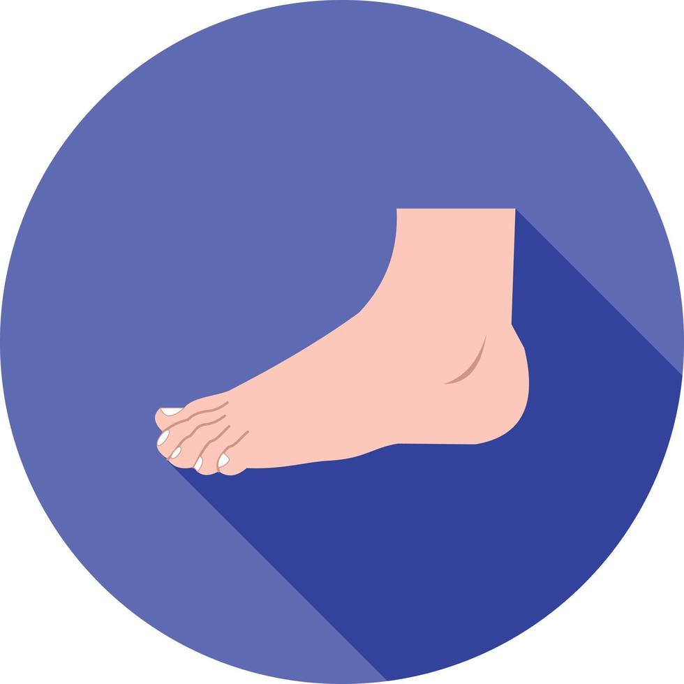 Foot Flat Long Shadow Icon vector