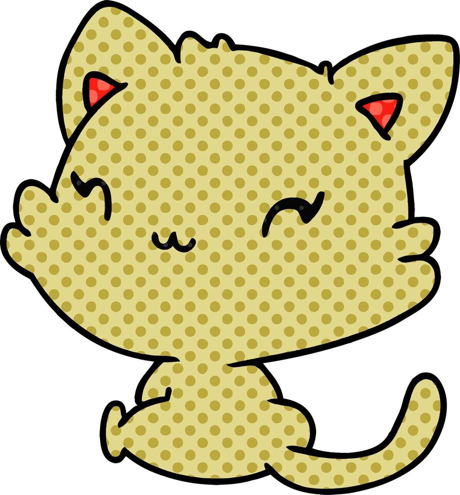 caricatura, de, lindo, kawaii, gatito vector