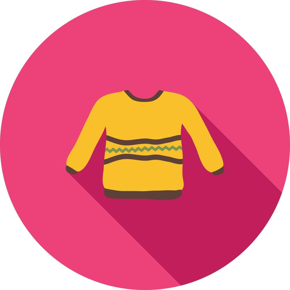 Warm Sweater Flat Long Shadow Icon vector