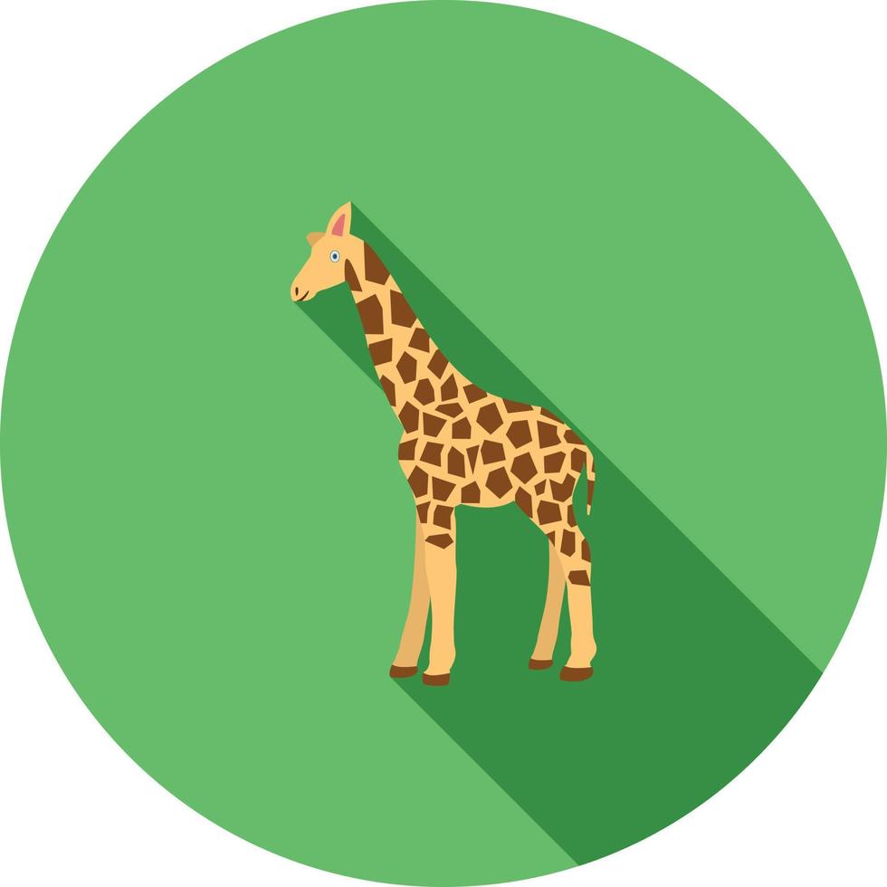 Giraffe Flat Long Shadow Icon vector