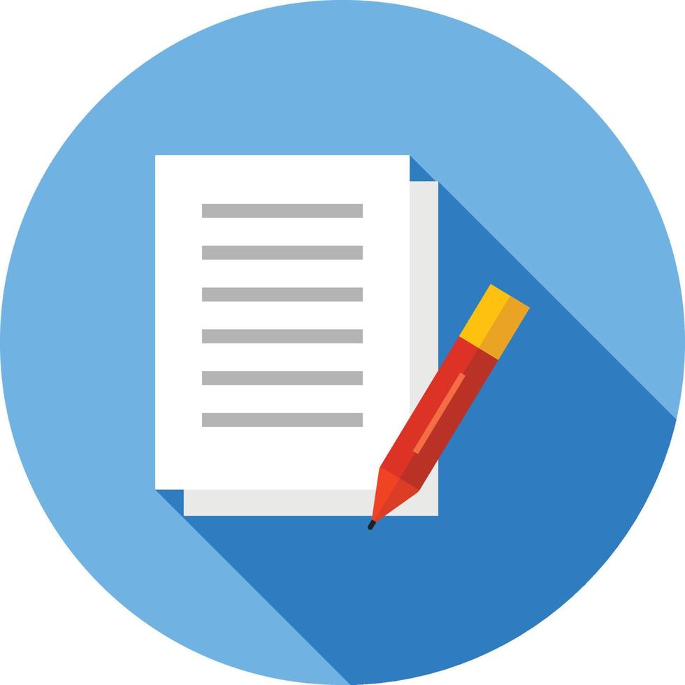 Taking Notes Flat Long Shadow Icon vector