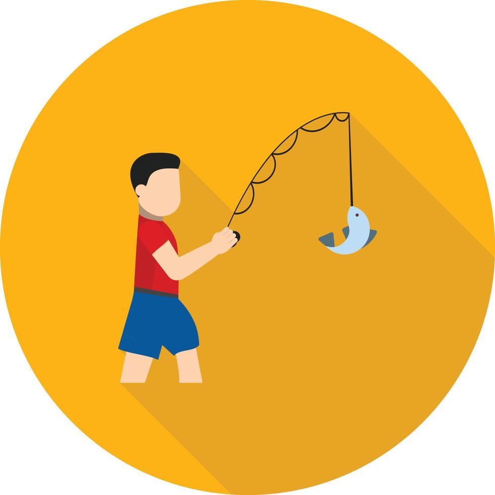 Fishing Flat Long Shadow Icon vector