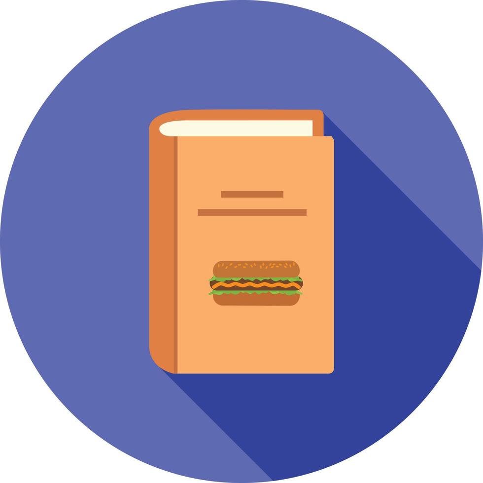 Fast Food Recipes Flat Long Shadow Icon vector