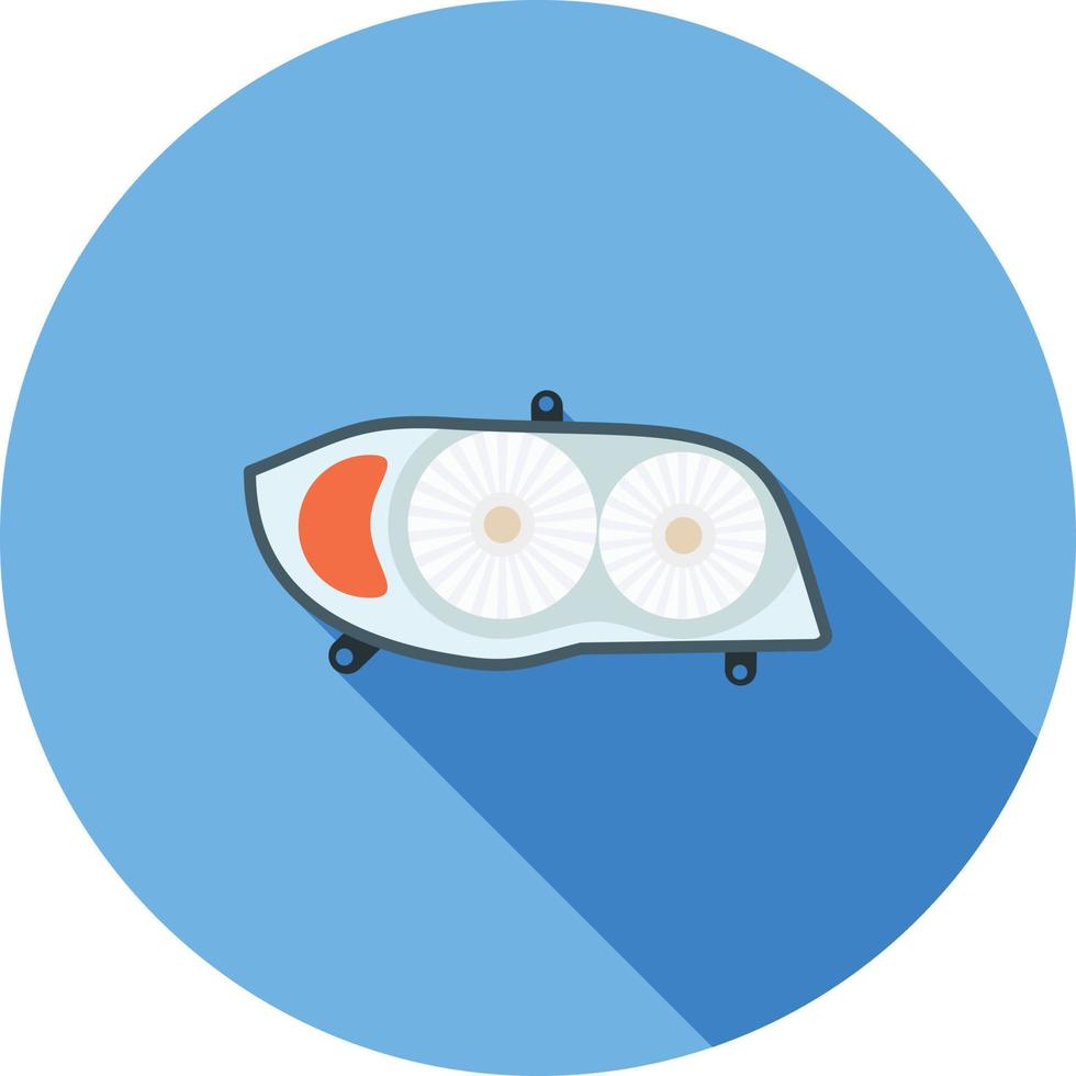 Car Headlight Flat Long Shadow Icon vector