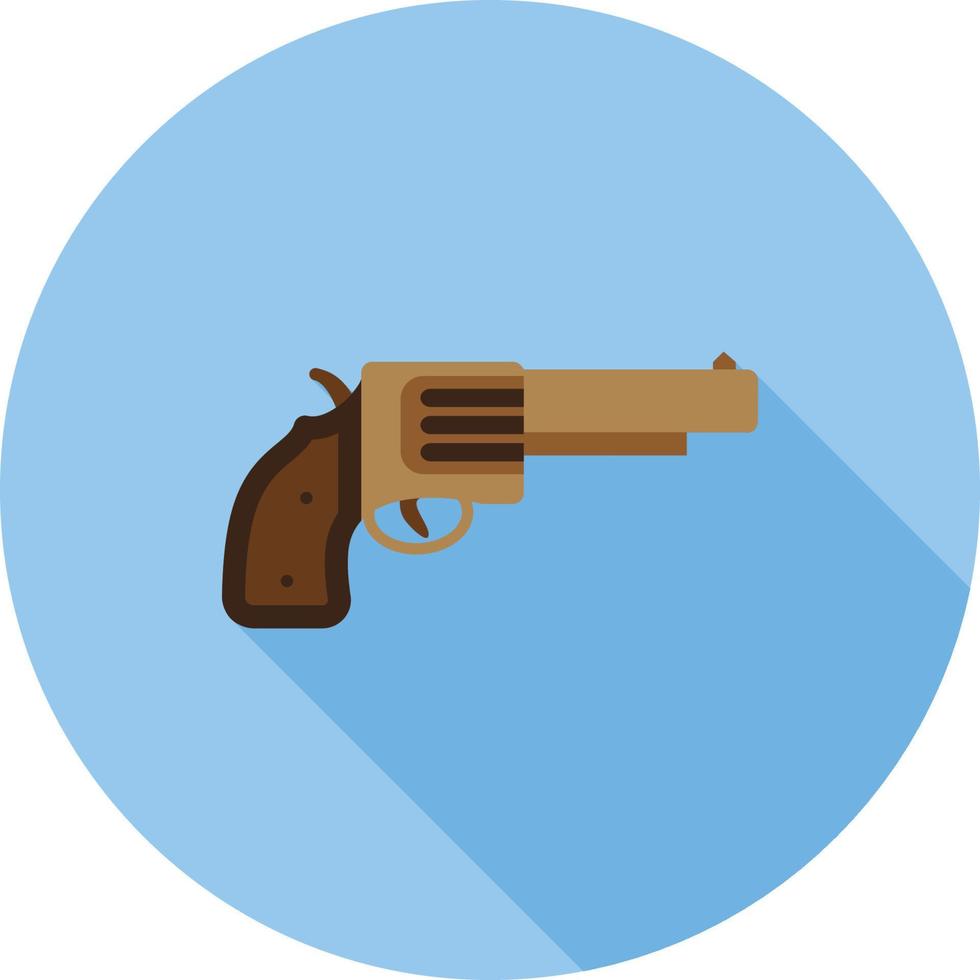 Revolver Flat Long Shadow Icon vector