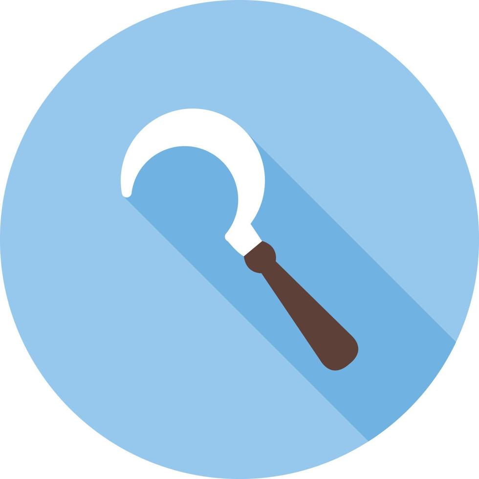 Sickle Flat Long Shadow Icon vector