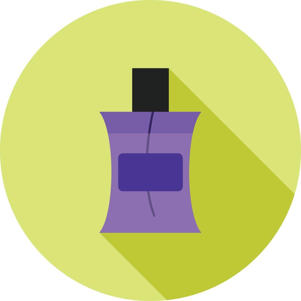icono de sombra larga plana de botella de perfume vector