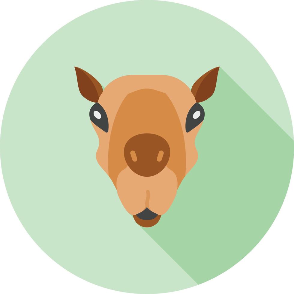 Camel Face Flat Long Shadow Icon vector