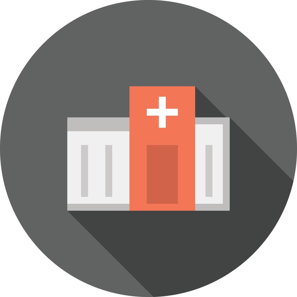 Emergency Clinic Flat Long Shadow Icon vector