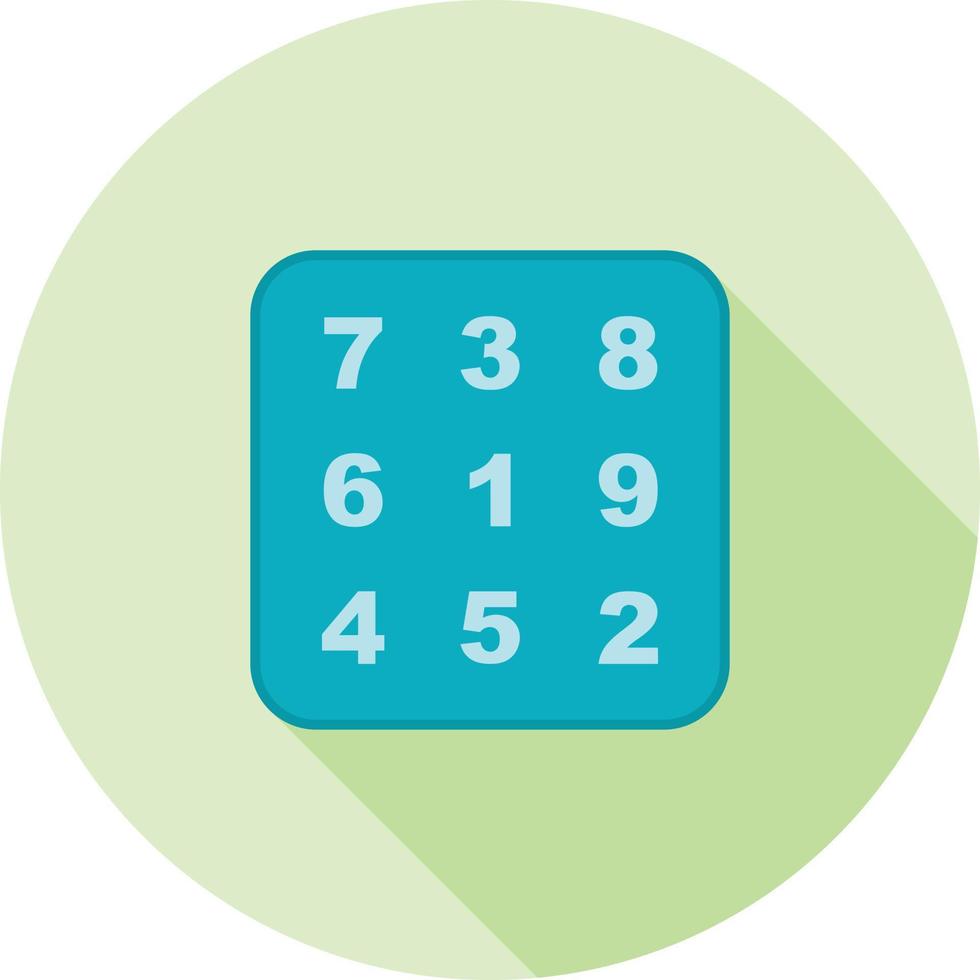 Number Theory Flat Long Shadow Icon vector