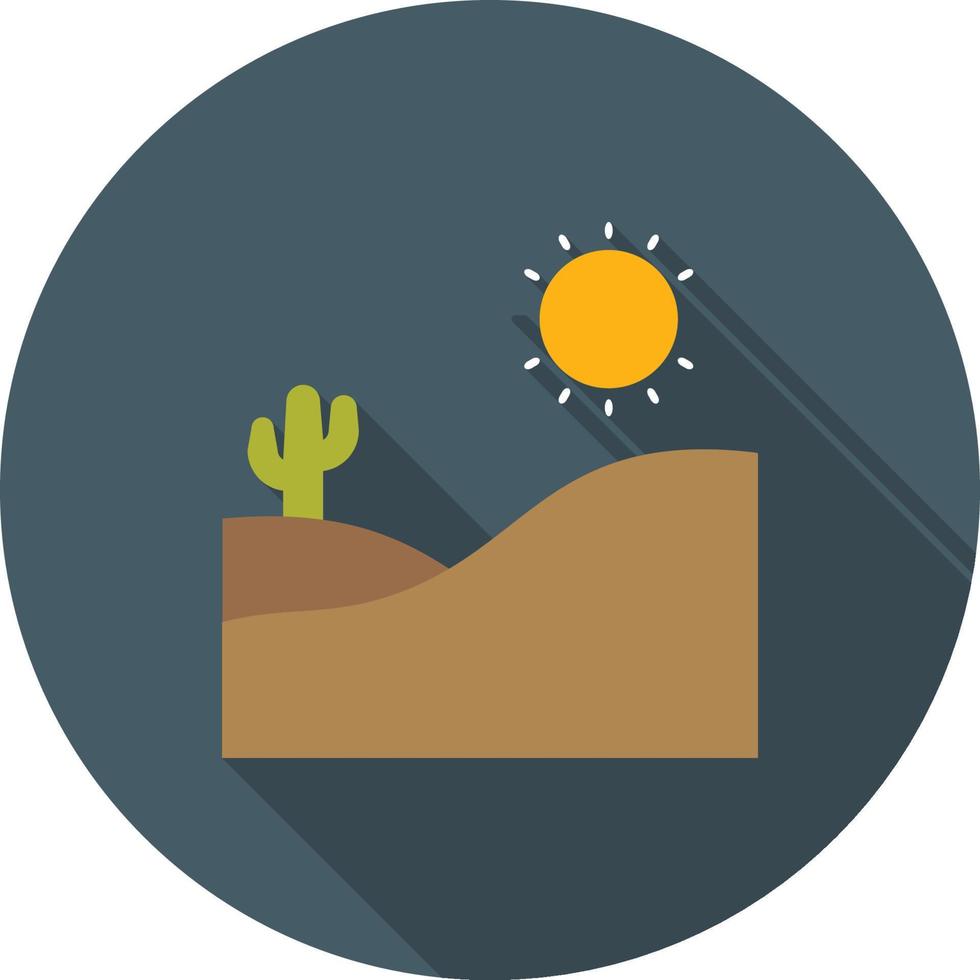 icono de sombra larga plana del desierto vector