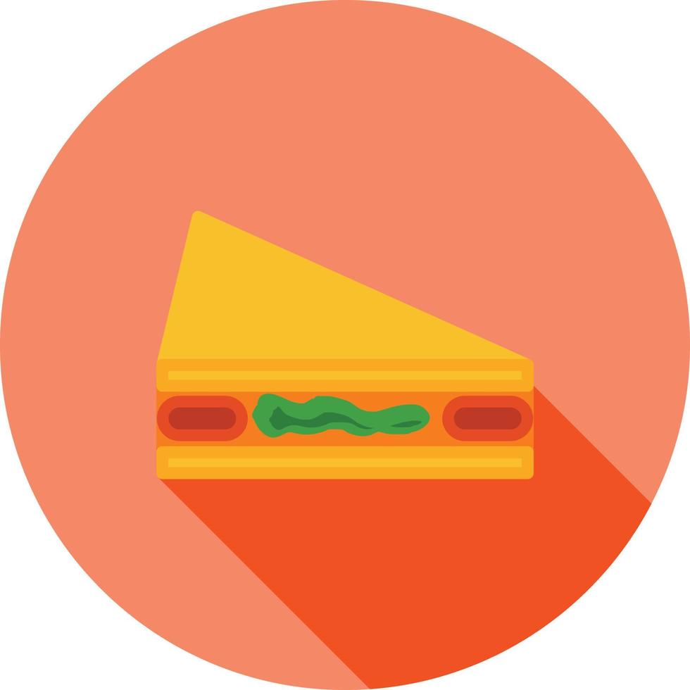 icono de sombra larga plana sándwich vector