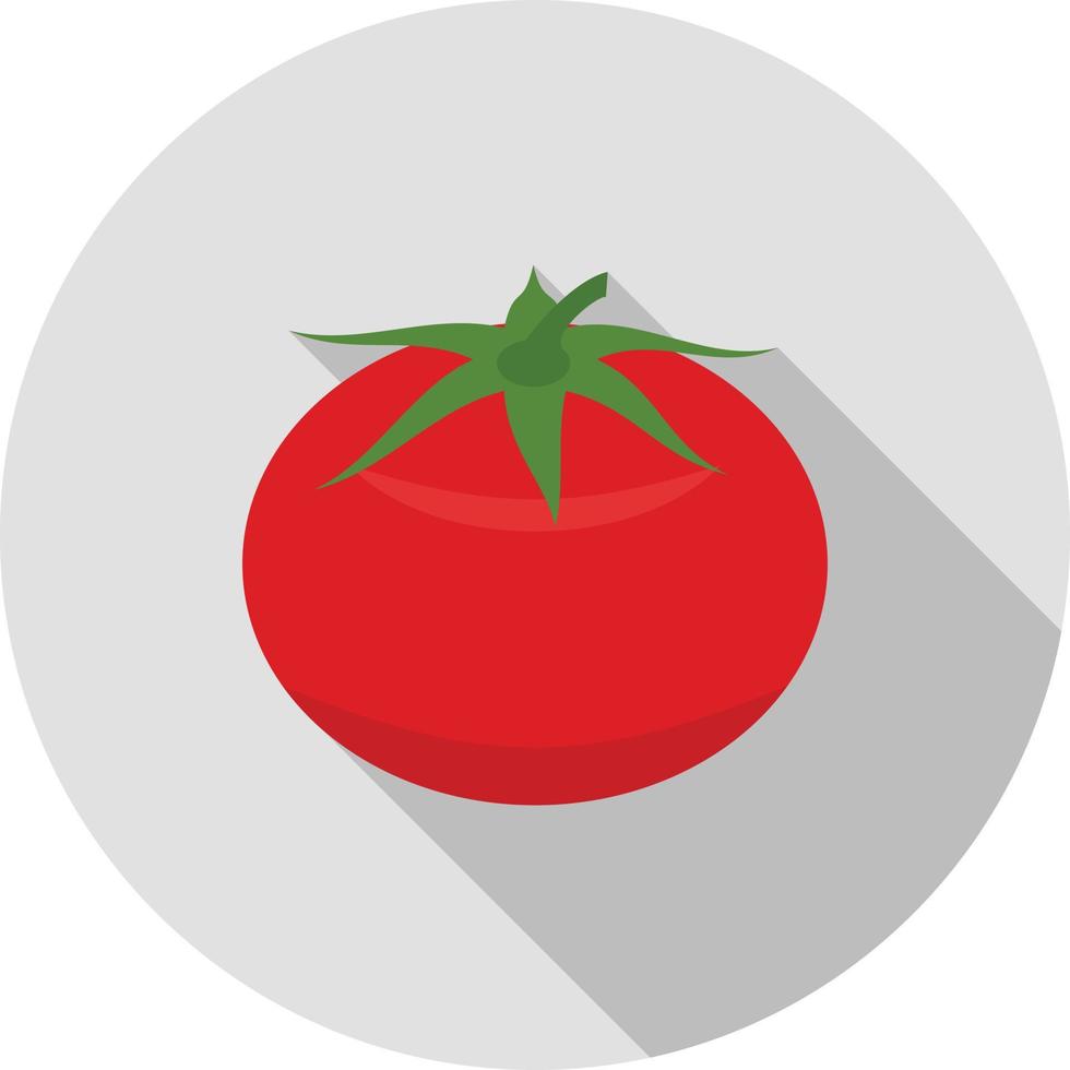 Tomato Flat Long Shadow Icon vector