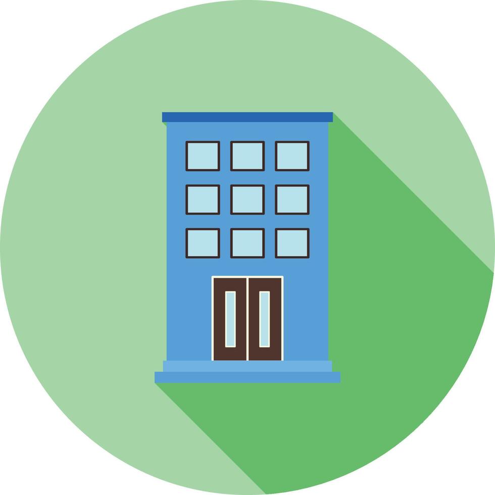 Office Building Flat Long Shadow Icon vector