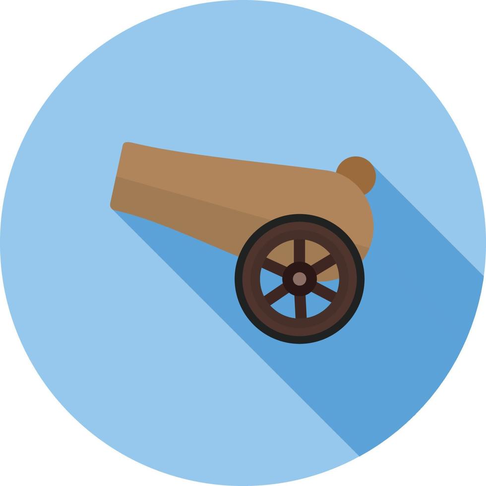 Cannon Flat Long Shadow Icon vector