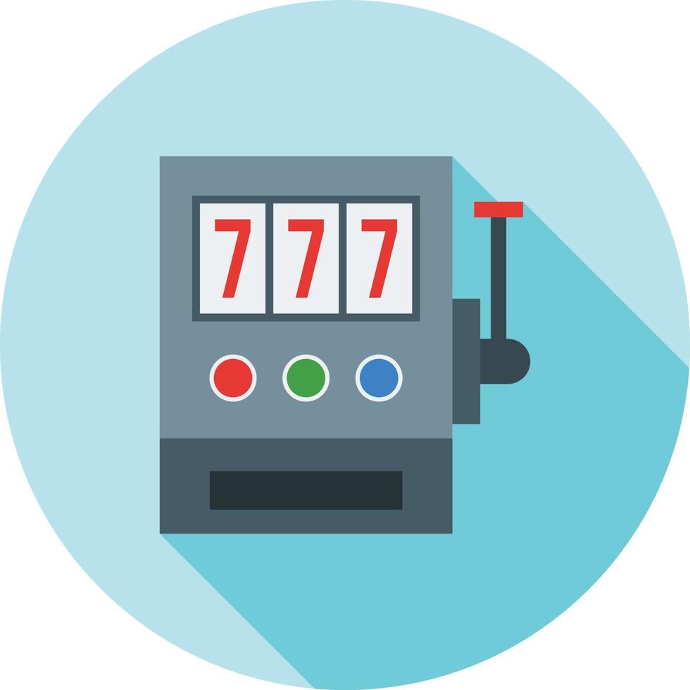 Slot Machine with Sevens Flat Long Shadow Icon vector