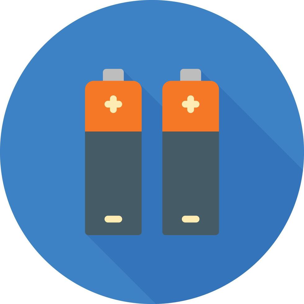 Batteries Flat Long Shadow Icon vector