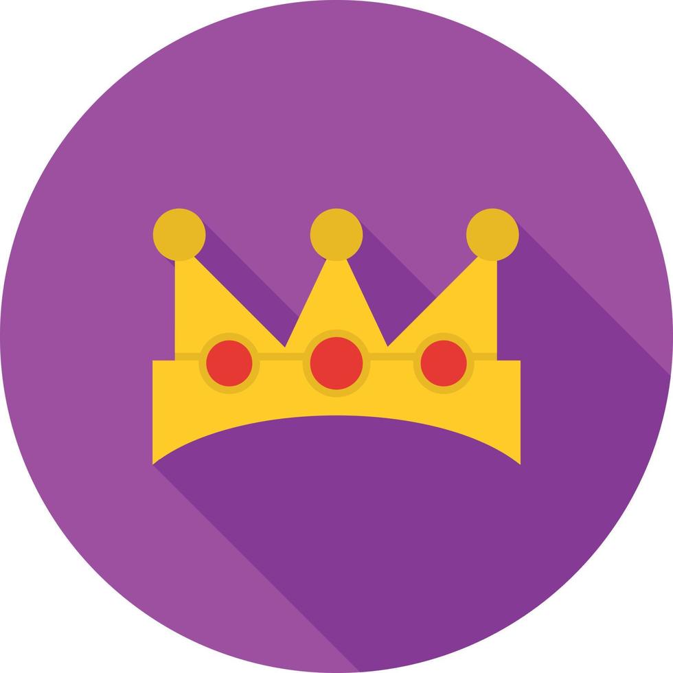 King Crown Flat Long Shadow Icon vector