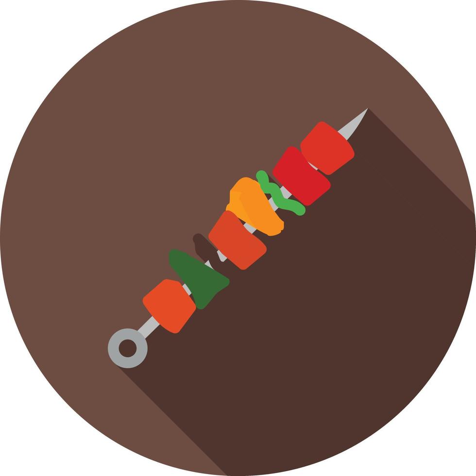 Barbeque Stick Flat Long Shadow Icon vector