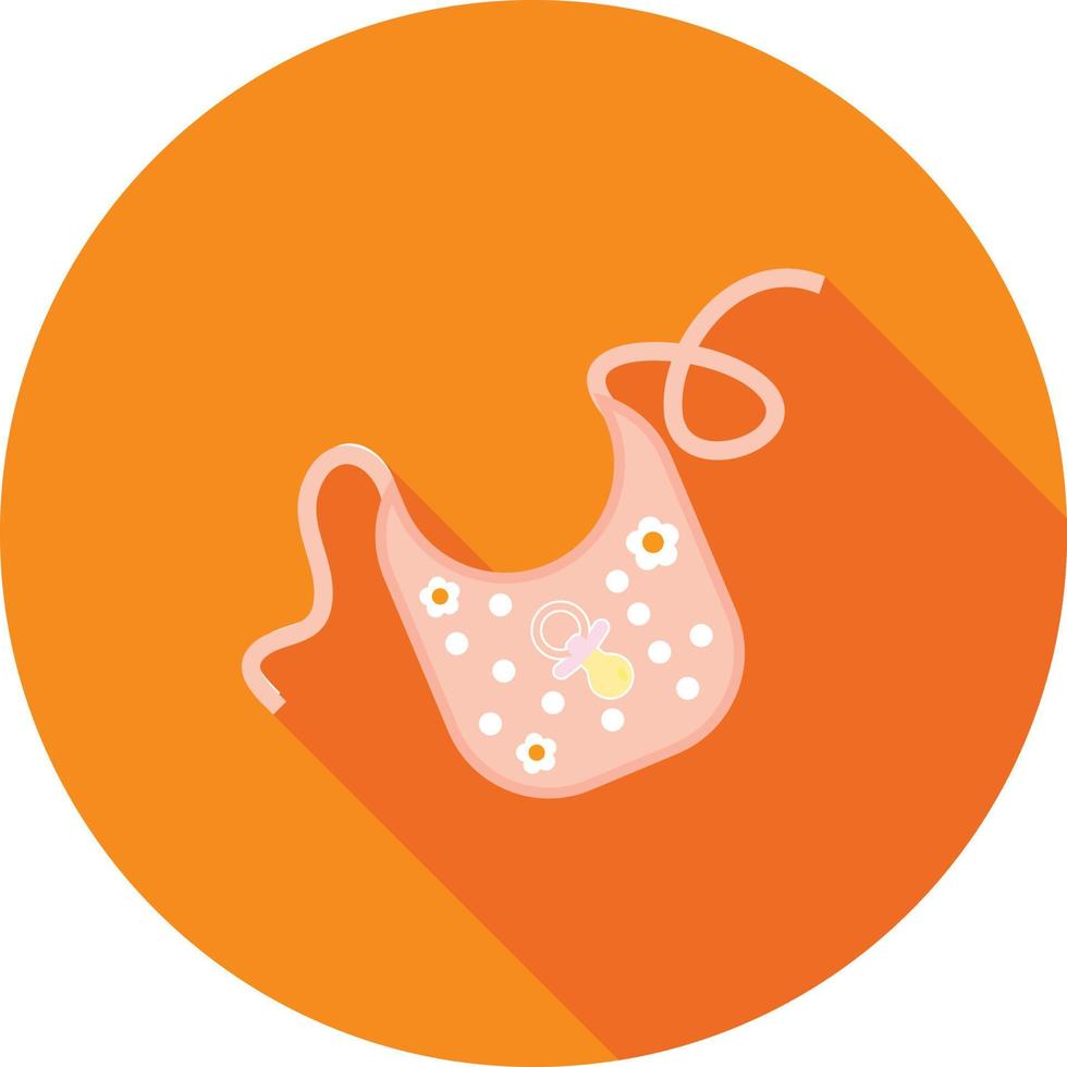 Baby Bib Flat Long Shadow Icon vector