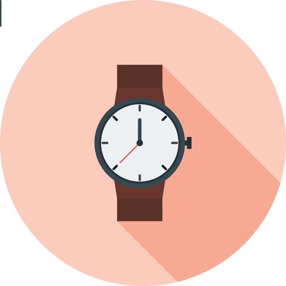Casual Watch Flat Long Shadow Icon vector