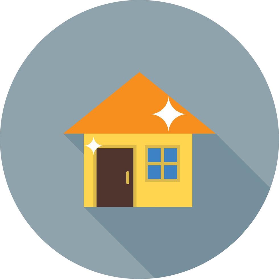 Clean House Flat Long Shadow Icon vector