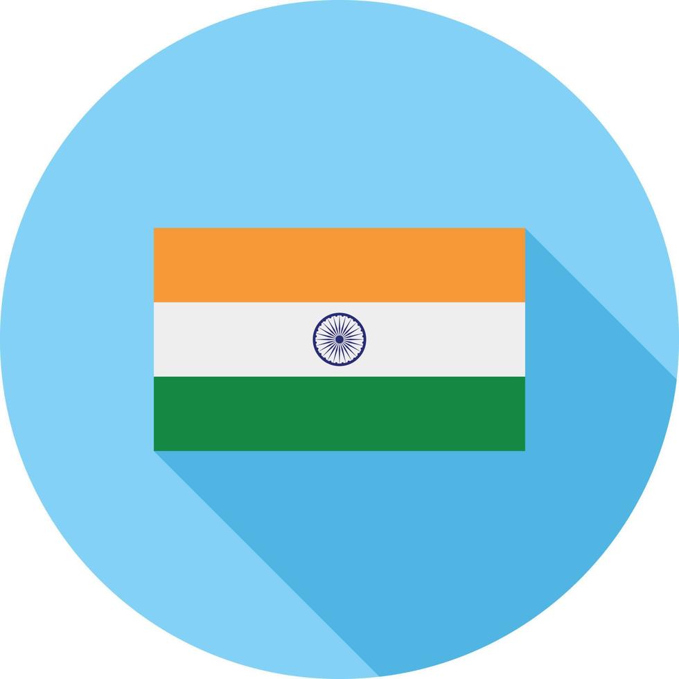 India Flat Long Shadow Icon vector