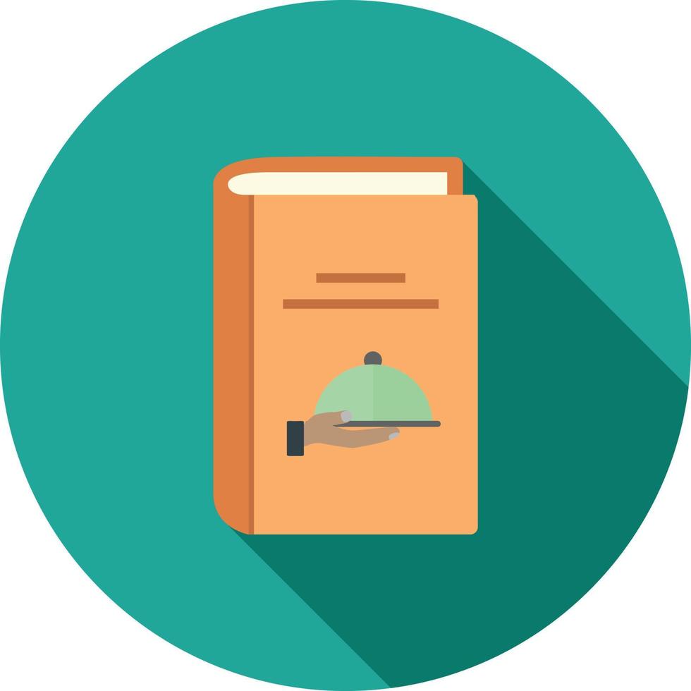 Recipes Book I Flat Long Shadow Icon vector