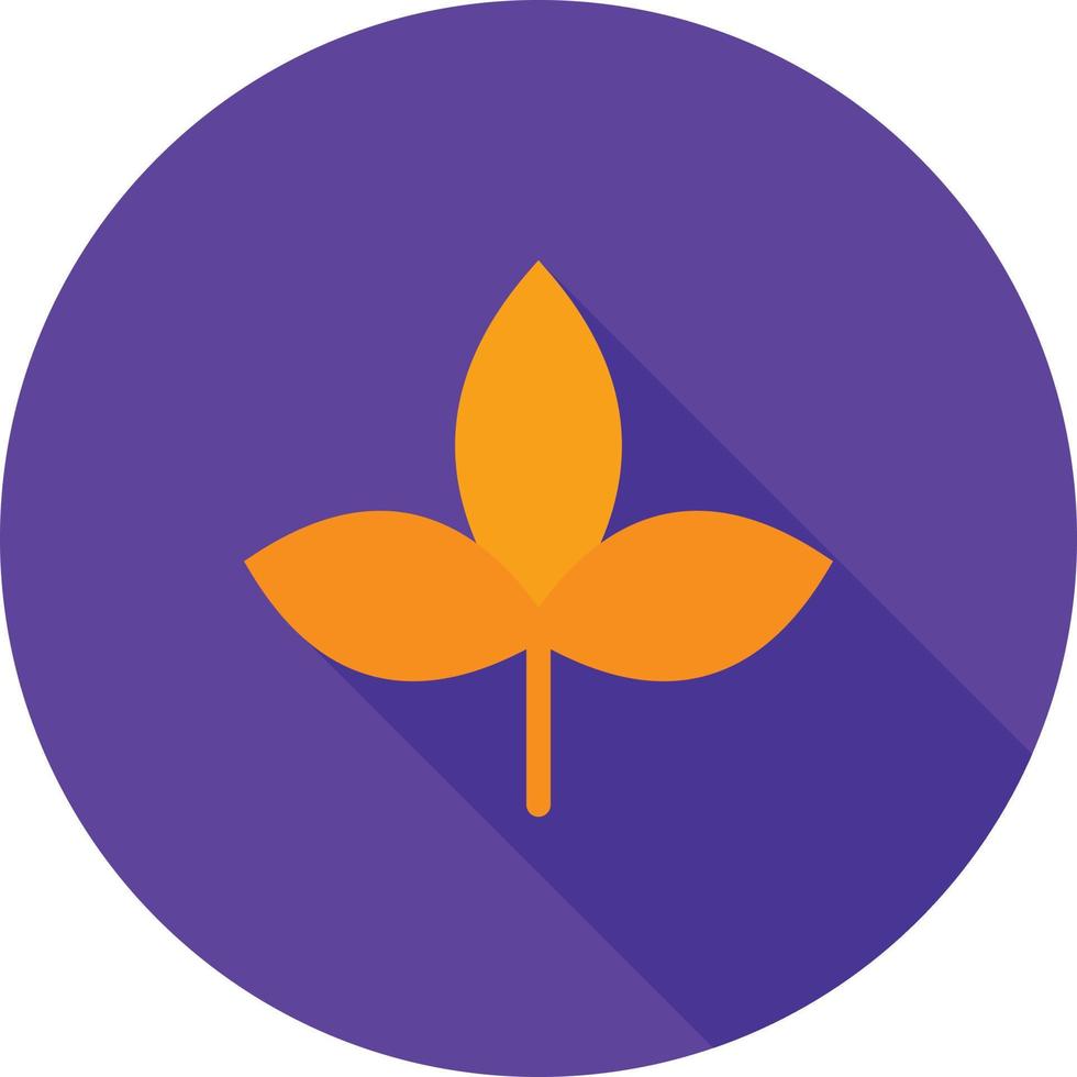 Autumn Leaf Flat Long Shadow Icon vector