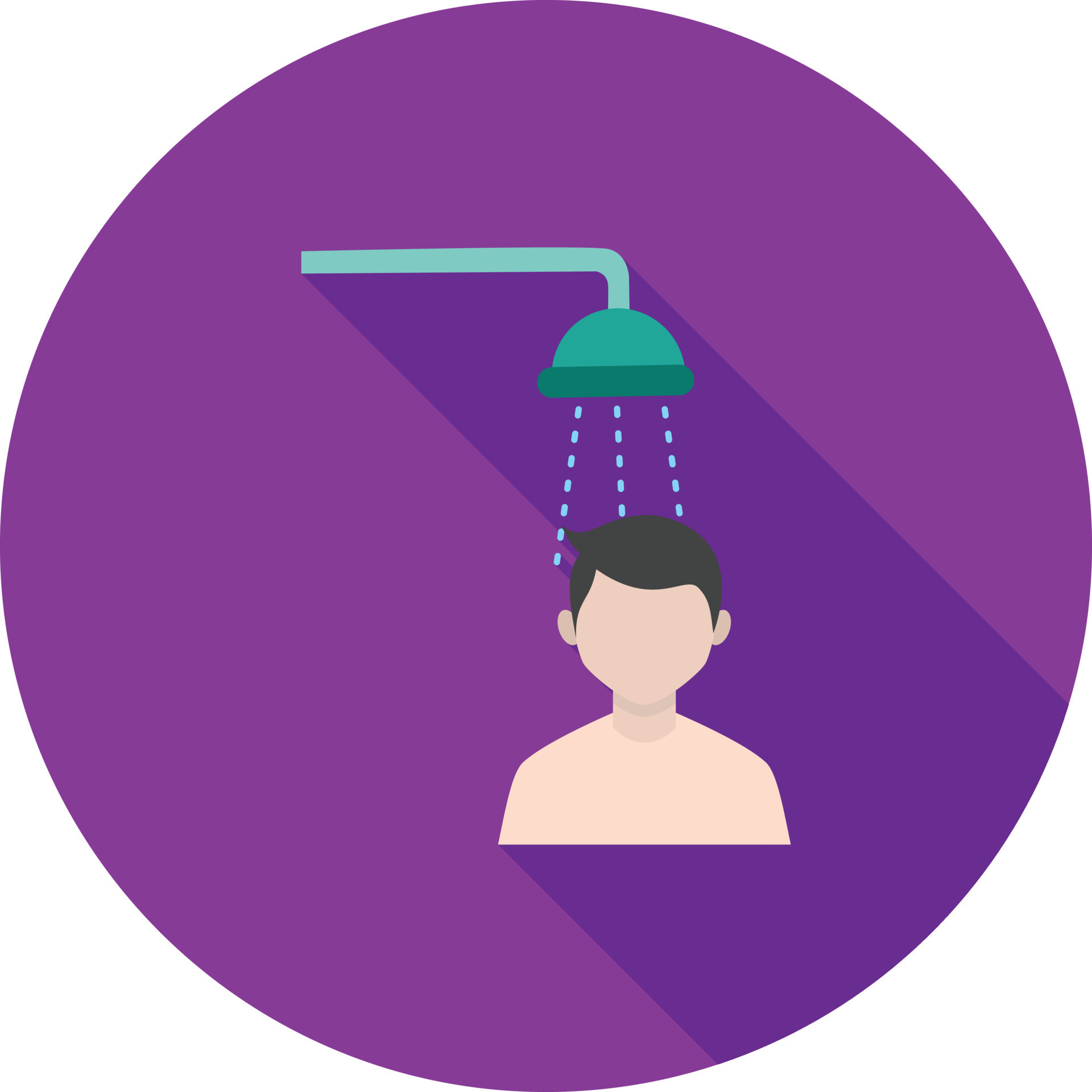 Taking Shower Flat Long Shadow Icon 11268045 Vector Art at Vecteezy