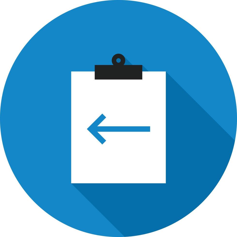Assignment Return I Flat Long Shadow Icon vector
