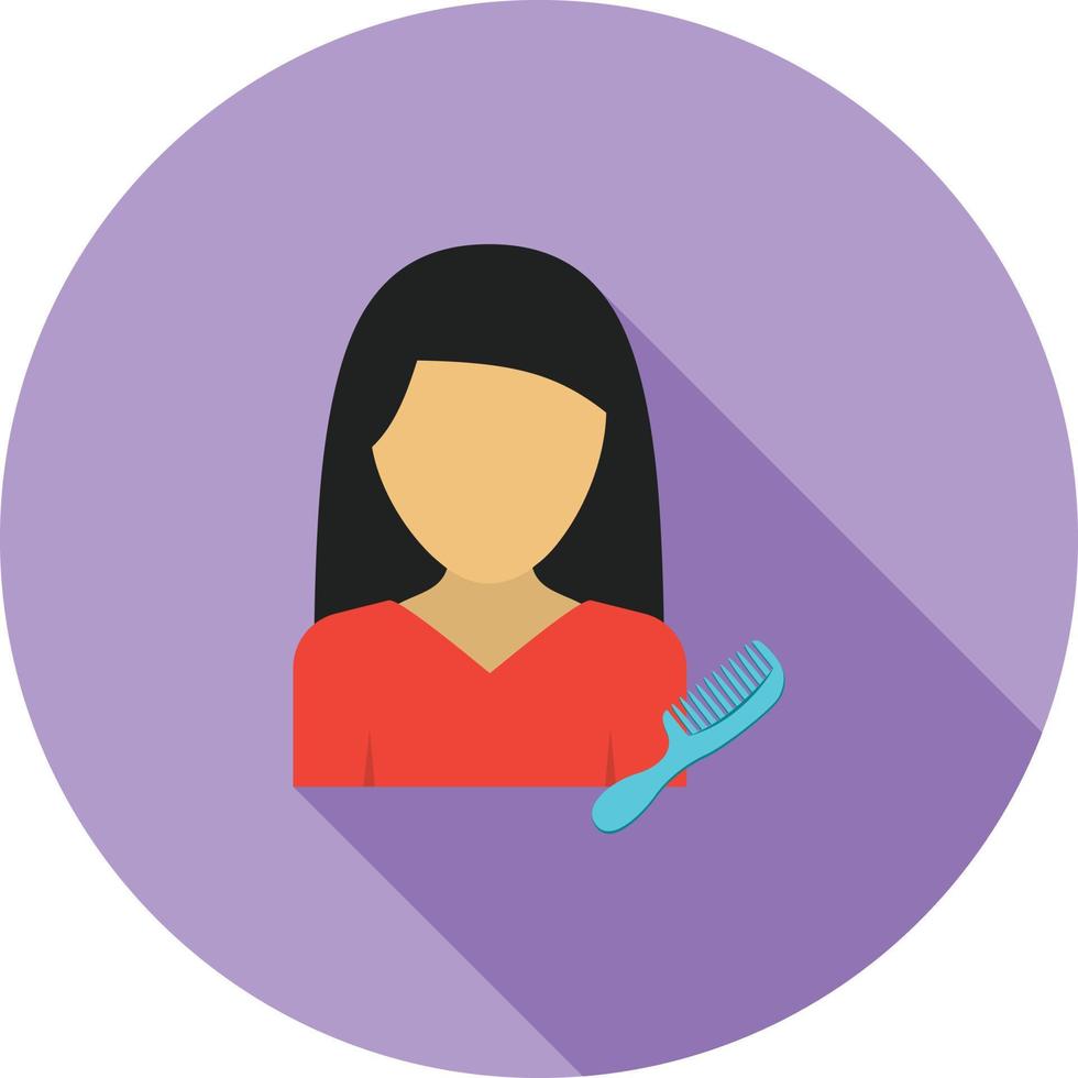 Woman Hairstyle Flat Long Shadow Icon vector